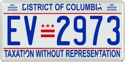 DC license plate EV2973