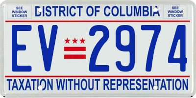 DC license plate EV2974