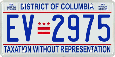DC license plate EV2975