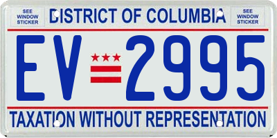 DC license plate EV2995