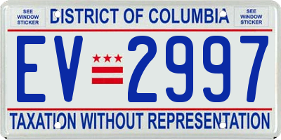 DC license plate EV2997