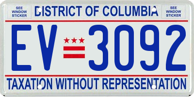 DC license plate EV3092