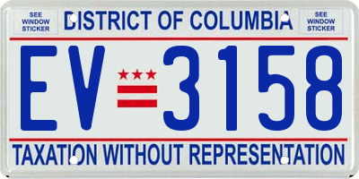 DC license plate EV3158