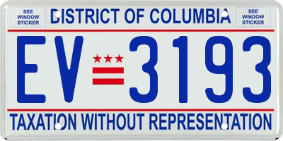 DC license plate EV3193