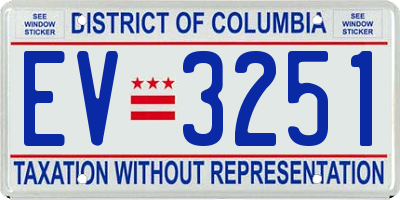 DC license plate EV3251