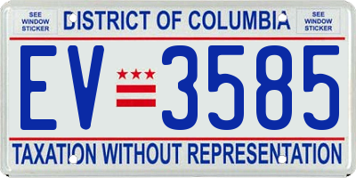 DC license plate EV3585