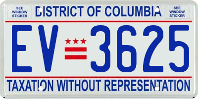 DC license plate EV3625