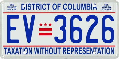 DC license plate EV3626