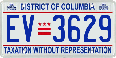 DC license plate EV3629