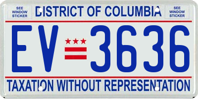 DC license plate EV3636