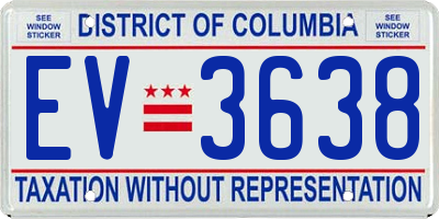DC license plate EV3638