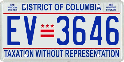 DC license plate EV3646