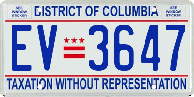 DC license plate EV3647