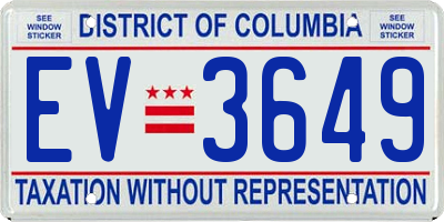 DC license plate EV3649