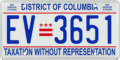 DC license plate EV3651