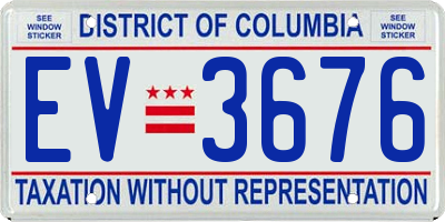 DC license plate EV3676