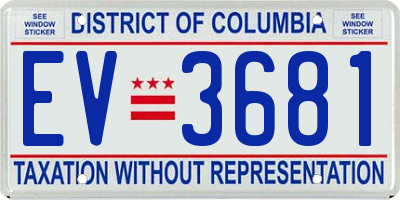 DC license plate EV3681