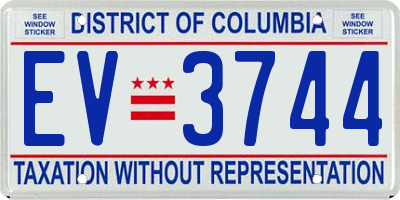 DC license plate EV3744