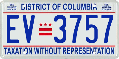 DC license plate EV3757