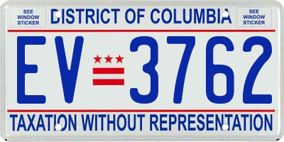 DC license plate EV3762