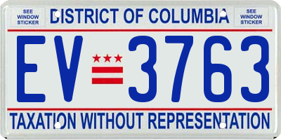 DC license plate EV3763