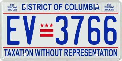 DC license plate EV3766