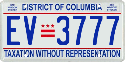 DC license plate EV3777