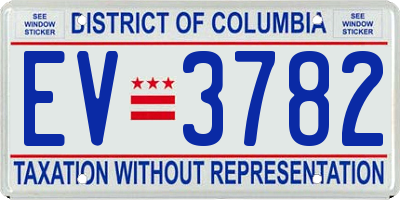 DC license plate EV3782