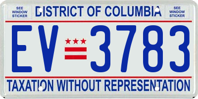 DC license plate EV3783