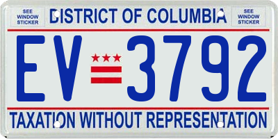 DC license plate EV3792