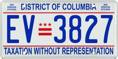 DC license plate EV3827