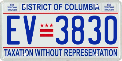 DC license plate EV3830