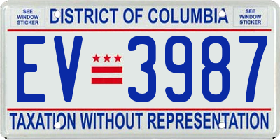 DC license plate EV3987