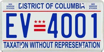 DC license plate EV4001