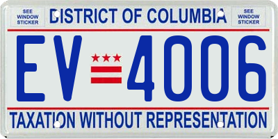 DC license plate EV4006