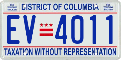 DC license plate EV4011
