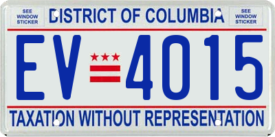 DC license plate EV4015