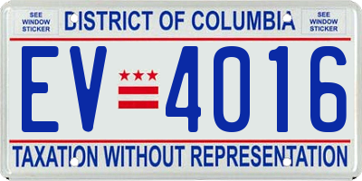 DC license plate EV4016
