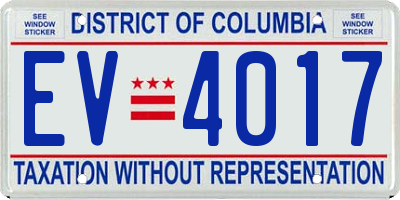 DC license plate EV4017