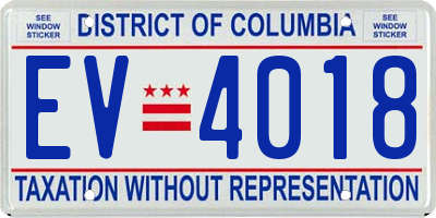 DC license plate EV4018