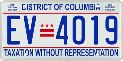 DC license plate EV4019