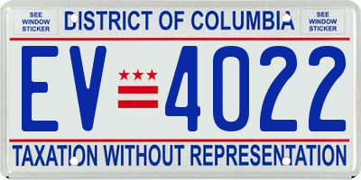 DC license plate EV4022