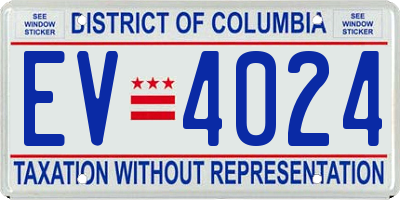 DC license plate EV4024