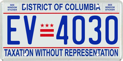 DC license plate EV4030