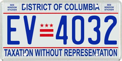DC license plate EV4032