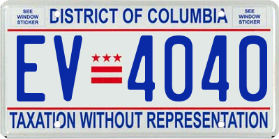 DC license plate EV4040