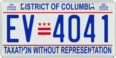 DC license plate EV4041
