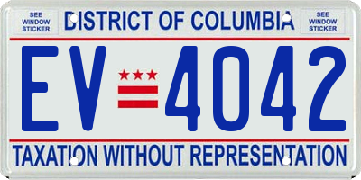 DC license plate EV4042
