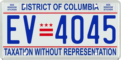 DC license plate EV4045