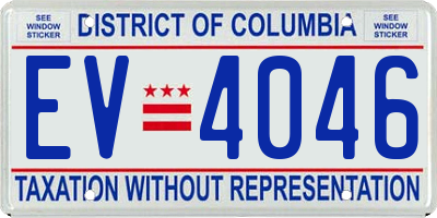 DC license plate EV4046